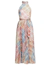 Zimmermann Charm Sleeveless Sunray Picnic Midi Dress In Patch Check