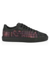 MOSCHINO CHECKERED LOGO LEATHER LOW-TOP SNEAKERS,400012527786
