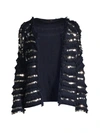 KOBI HALPERIN REED FRINGE & EMBELLISHED SWEATER,400013066028