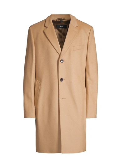 Hugo Boss Men's Nye Wool & Cashmere Coat In Beige