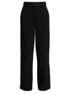 GANNI BELTED TWILL TROUSERS,400013074466