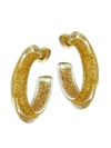 ALISON LOU 14K GOLDPLATED & LUCITE SMALL GLITTER JELLY HOOP EARRINGS,400012954388