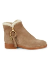 SEE BY CHLOÉ WOMEN'S LOUISE SHEARLING-LINED SUEDE ANKLE BOOTS,400012902738