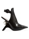 Nicholas Kirkwood Women's Jazzelle Faux Pearl Leather Slingback Booties In Black