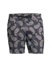 Ferragamo Men's Paisley-print Swim Trunks In Navy