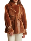 NICOLE BENISTI ELIZABETH BELTED SHEARLING COAT,400013023288