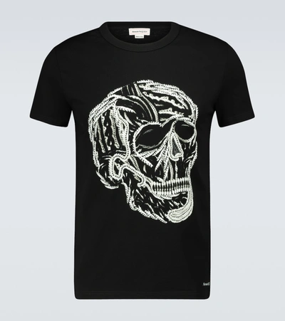 Alexander Mcqueen Skull-print Cotton-jersey T-shirt In Black