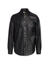 GUCCI MEN'S SHINY LEATHER SHIRT,0400012801649