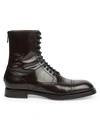 DOLCE & GABBANA LEATHER LACE-UP BOOTS,400012918431
