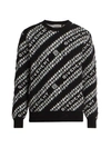 GIVENCHY LOGO INTARSIA CHAIN WOOL-BLEND SWEATER,400013018145
