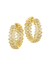 ETHO MARIA WOMEN'S GEMINI 18K YELLOW GOLD & BROWN DIAMOND INSIDE-OUTSIDE HOOP EARRINGS,400013078348