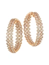 ETHO MARIA WOMEN'S GEMINI 18K ROSE GOLD & BROWN DIAMOND INSIDE-OUTSIDE HOOP EARRINGS,400013078357