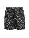 Dolce & Gabbana Mid-length Swim Trunks With Lettering Print In Black