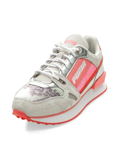 Puma Women's Women's Mile Rider Wave Suede & Mesh Trainers In Grey