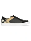 BURBERRY MEN'S REETH LOW-TOP CHECK DETAIL LEATHER trainers,400012865531