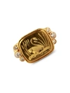 ELIZABETH LOCKE WOMEN'S SWAN 19K YELLOW GOLD & DIAMOND RING,0400013160783