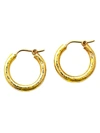 ELIZABETH LOCKE GOLD HAMMERED 19K YELLOW GOLD SMALL HOOP EARRINGS,400013160983