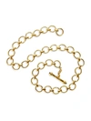 ELIZABETH LOCKE GOLD POSITANO HAMMERED 19K YELLOW GOLD SMALL OVAL-LINK CHAIN TOGGLE NECKLACE,400013162017