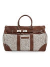 BRUNELLO CUCINELLI CHEVRON VIRGIN WOOL & LEATHER TRAVEL BAG,400012647388