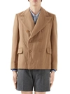 Gucci Men's Double-breasted Wool Felt Jacket In Brown