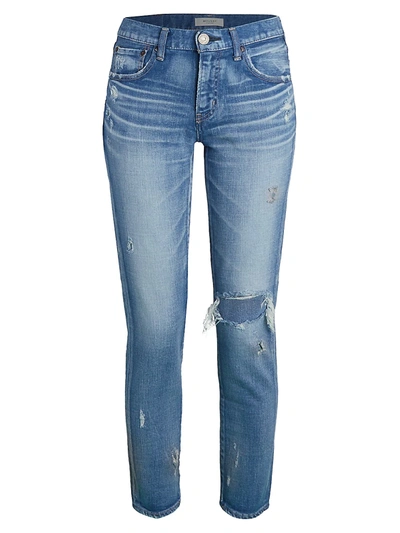 Moussy Vintage Lenwood Mid-rise Distressed Jeans In Light Blue