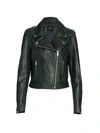 Lamarque Donna Leather Biker Jacket In Deep Pine