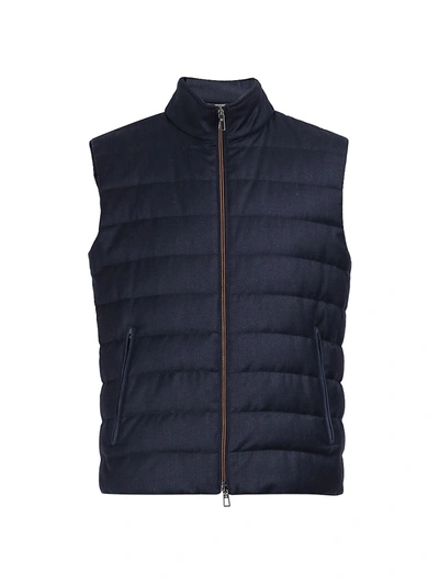 Loro Piana Gateway Vest Boston Silk, Virgin Wool - Storm System® In Blue
