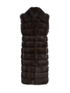 THE FUR SALON SABLE FUR NOTCH COLLAR LONG-LINE VEST,400012972240