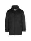 Norwegian Wool Cashmere Down Car Coat In Black