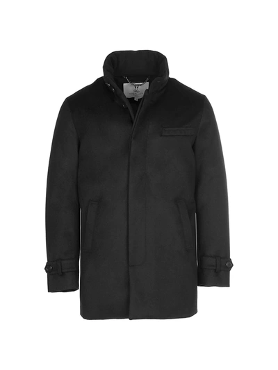 Norwegian Wool Cashmere Down Car Coat In Black