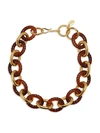 LIZZIE FORTUNATO MIRRORED SEA 18K GOLDPLATED & ACRYLIC CHUNKY LINK NECKLACE,0400013098555