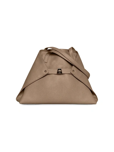 Akris Small Ai Leather Tote In Sand