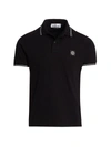 Stone Island Mens Black Brand-patch Regular-fit Stretch-cotton Polo Shirt Xl In Black