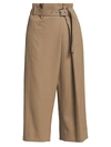 BRUNELLO CUCINELLI ASYMMETRICAL PLEAT BELTED WOOL CULOTTES,400012987393