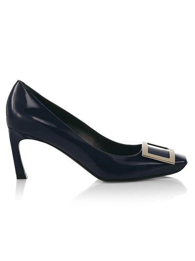 Roger Vivier Women's Belle Vivier Trompette Leather Pumps In Blue