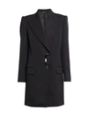 GIVENCHY WOMEN'S FITTED SAFETY PIN WOOL-BLEND COAT,0400012946858