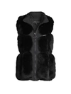 ADRIENNE LANDAU FOX FUR & NYLON SECTIONED waistcoat,0400012962419