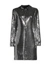 AIDAN MATTOX LONG-SLEEVE LAMINATE T-SHIRT DRESS,400013113093