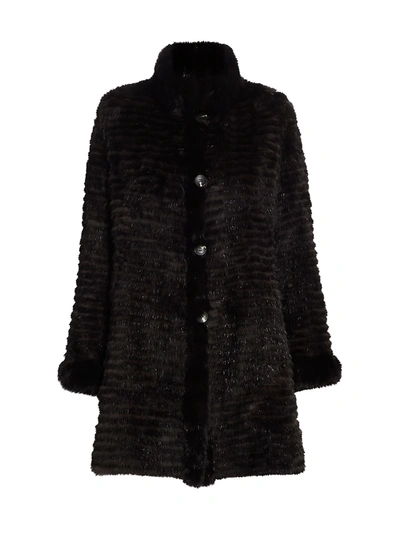 The Fur Salon Sable Fur Sections Reversible Coat In Uptone