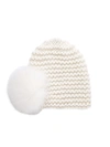 RAFFAELLO BETTINI FOX FUR POM-POM CHAIN-RIBBED CASHMERE BEANIE,400013097225