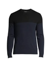 THEORY HILLES COLORBLOCK CASHMERE CREW SWEATER,400012888515