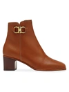Ferragamo Ankle Boots Shadi Leather Capuchin In Brown