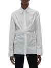 Helmut Lang Tie-detailed Cotton-poplin Shirt In White