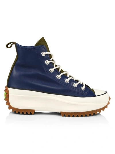 Converse Run Star Hike High-top Leather Trainers In Blue