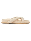 Lafayette 148 Honore Padded Leather Slides In Oatmeal