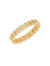 EF COLLECTION WOMEN'S 14K YELLOW GOLD & DIAMOND PAVÉ MINI CURB CHAIN RING,400013230059