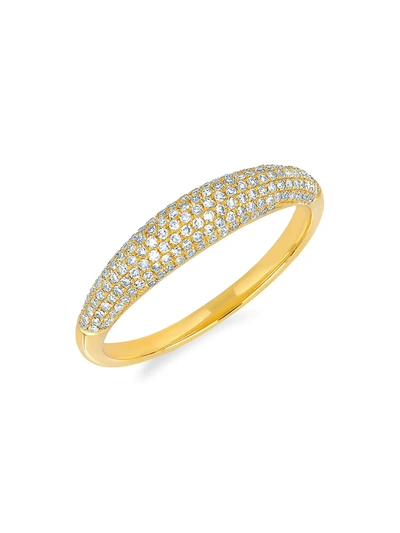 Ef Collection 14k Yellow Gold & Diamond Pavé Dome Ring