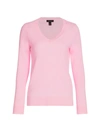 Saks Fifth Avenue Collection Cashmere V-neck Sweater In Rosy Pink