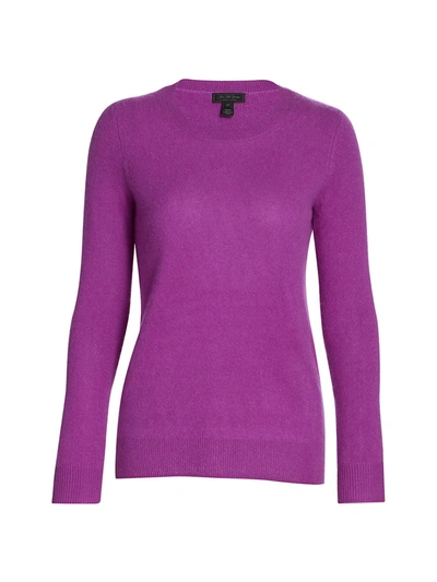 Saks Fifth Avenue Collection Featherweight Cashmere Jumper In Sparkling Grape