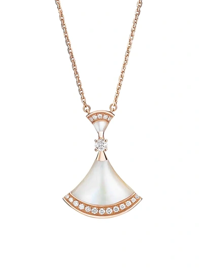 Bvlgari Women's Divas' Dream 18k Rose Gold, Mother-of-pearl & Diamond Pendant Necklace